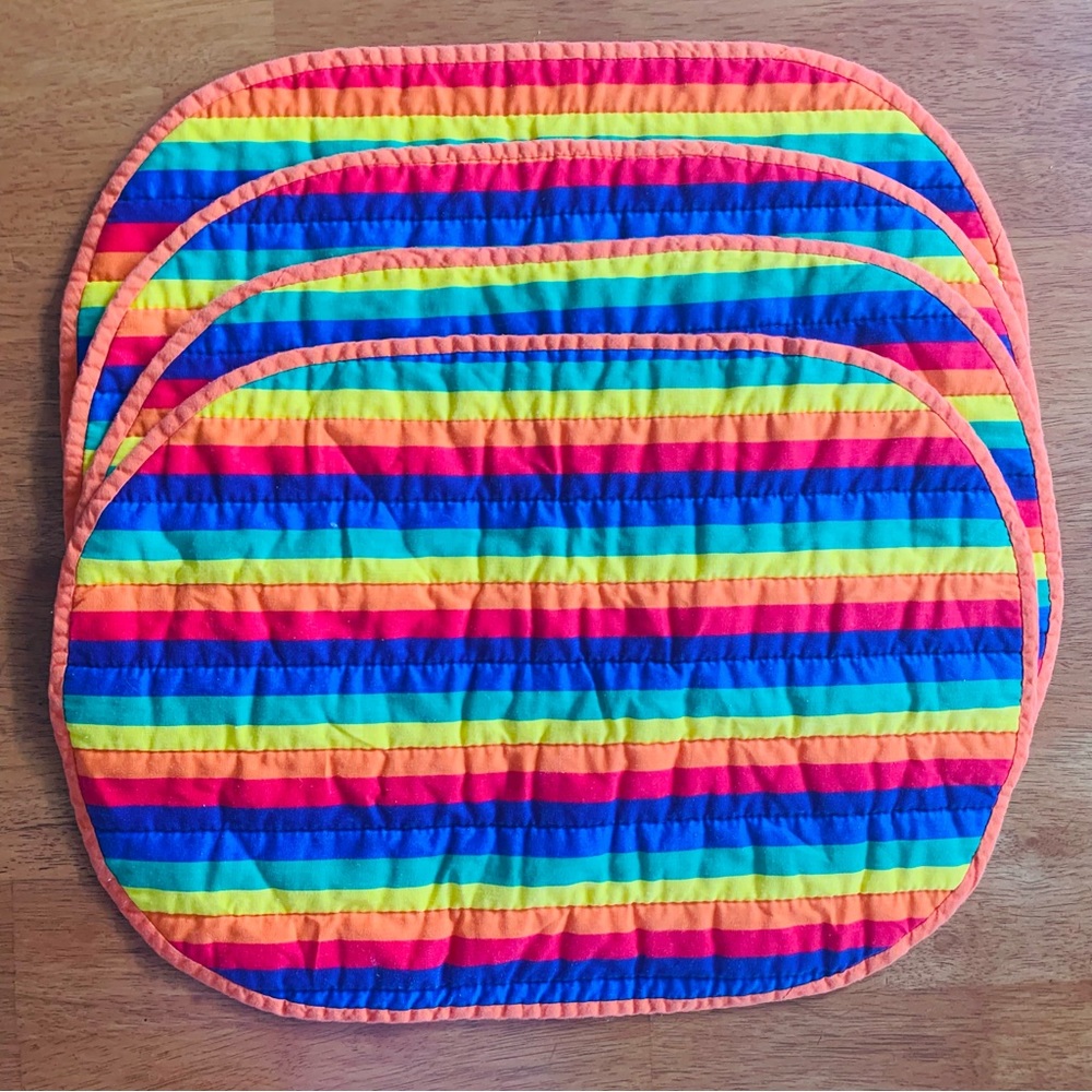 Vibrant Rainbow and Orange Kitchen Linens Set